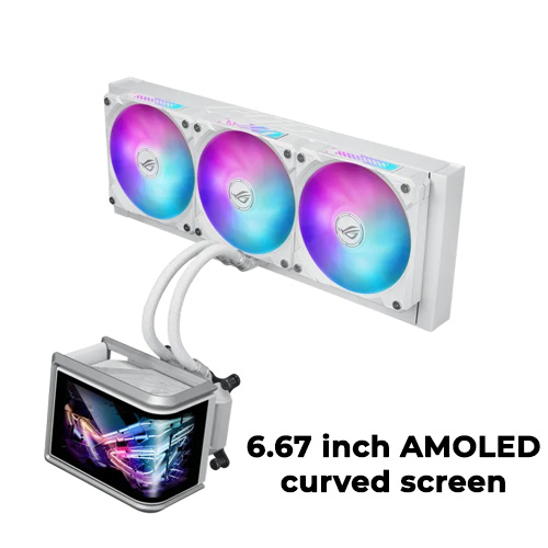 ASUS ROG RYUO IV SLC 360 (White) ARGB AIO w/ 6.67 Curved Screen